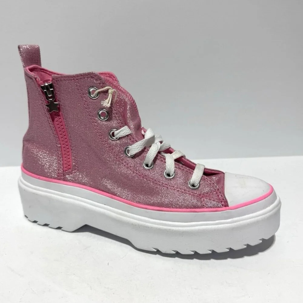 Converse Girls Lugged Lift Platform Sneakers Pink Size 6 M